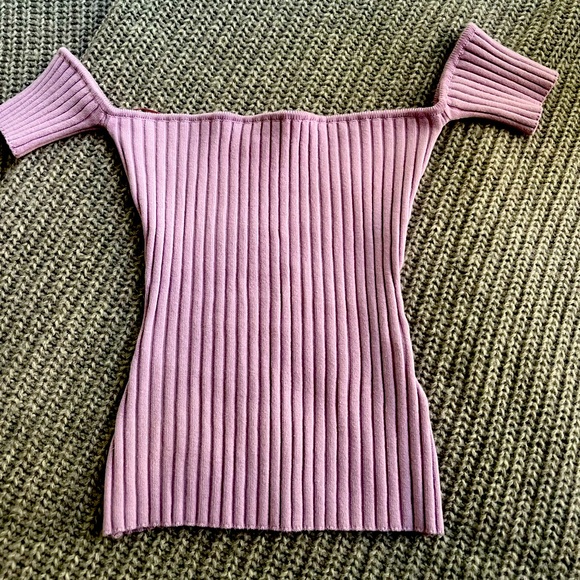 NWT $210 Anna Quan Melodie ribbed knit top, lilac cotton, size S/AUS 8 - Picture 7 of 8